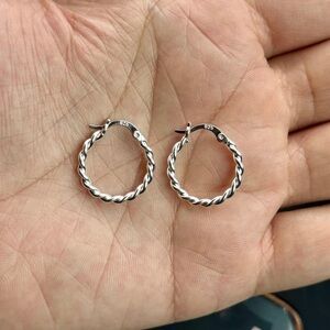 Lulu's Elegant Silver Twisted Earrings